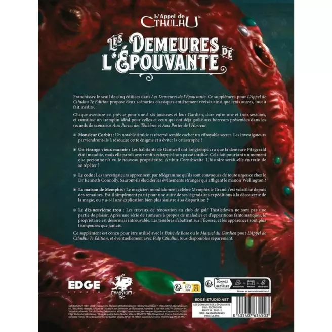 L'Appel de Cthulhu - Les Demeures de l'Epouvante L'Appel de Cthulhu - Les Demeures de l'Epouvante