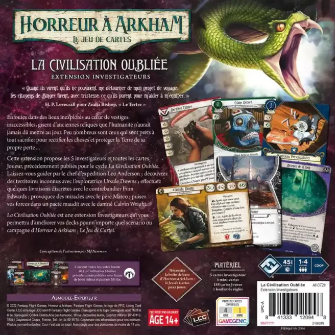 Horreur à Arkham: Le Jeu de Cartes - La Civilisation Oubliée (Investigateurs)