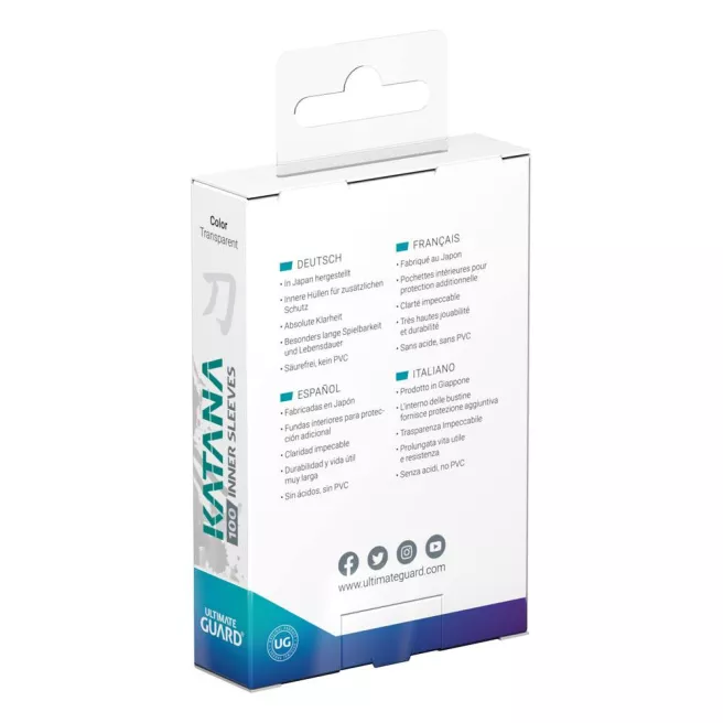 Ultimate Guard - 100 Katana Inner Sleeve Ultimate Guard - 100 Katana Inner Sleeve
