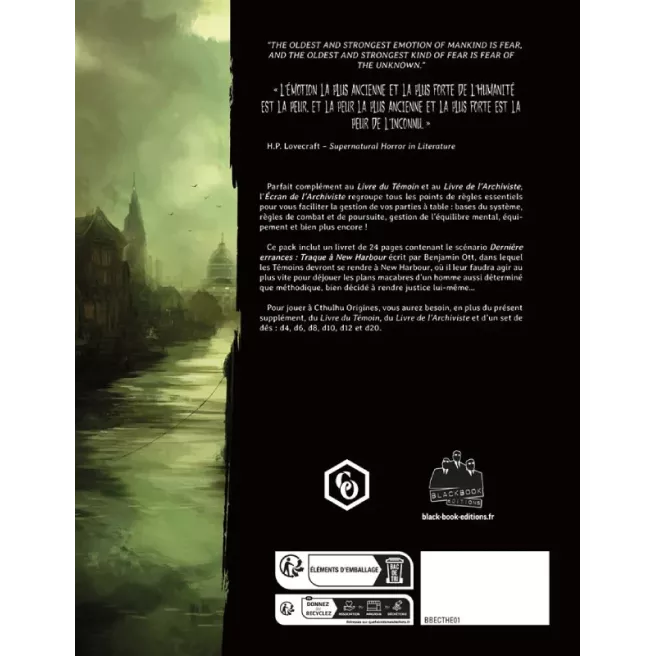 Cthulhu Origines - Écran de l'Archiviste