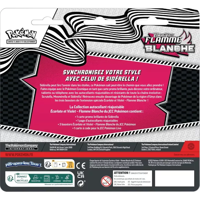 Pokémon - EV10.5 : Flamme Blanche - Collection Autocollant Réajustable - FR