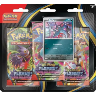 Pokémon - Flammes Fantasmagoriques ME02 - Tripack 3 Boosters Farfuret - FR