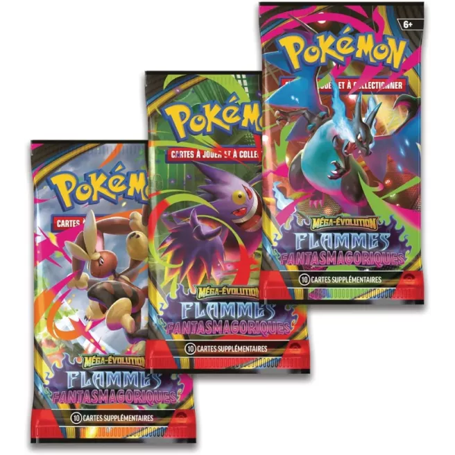 Pokémon - Flammes Fantasmagoriques ME02 - Tripack 3 Boosters Farfuret - FR