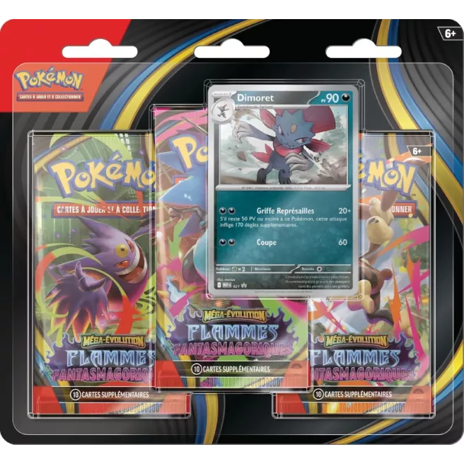 Pokémon - Flammes Fantasmagoriques ME02 - Tripack 3 Boosters Dimoret - FR