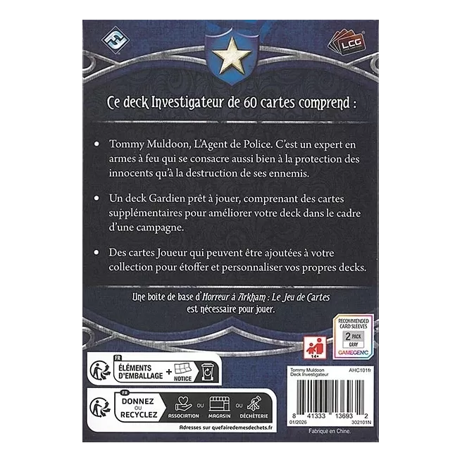 Horreur à Arkham: Le Jeu de Cartes - Tommy Muldoon (Deck Investigateur)