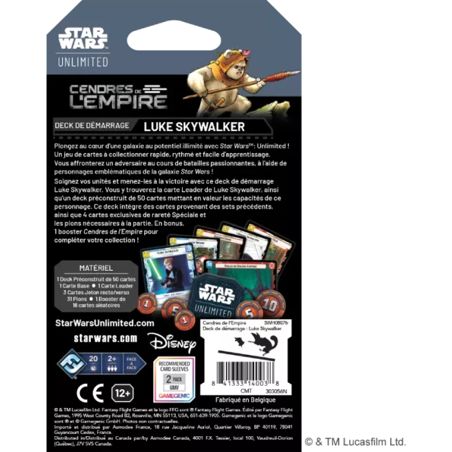 Star Wars Unlimited : Cendres de l'Empire - Deck de Démarrage : Luke Skywalker