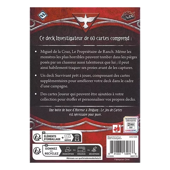 Horreur à Arkham: Le Jeu de Cartes - Miguel de la Cruz (Deck Investigateur)