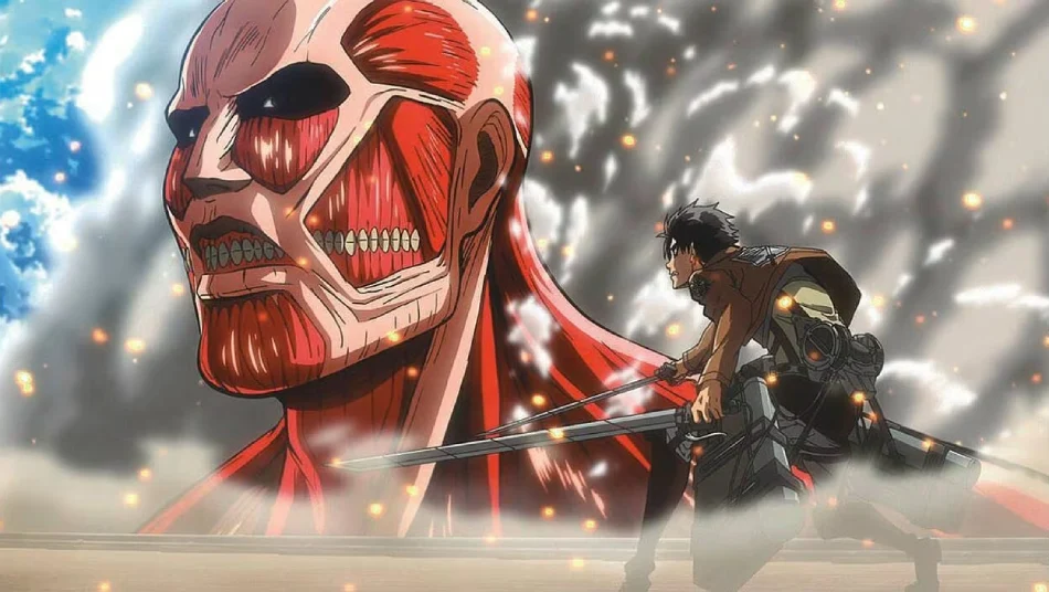 Eren contre le titan colossal