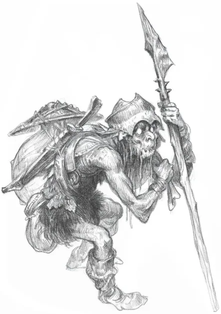 Dessin de gobelin pour le jeu de rôle de L'Anneau Unique