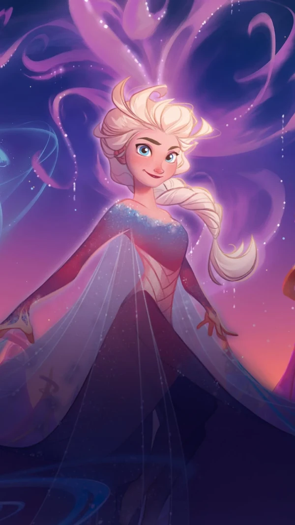 La princesse Elsa de Disney dans une illustration pour le jeu de carte à collectionner Lorcana