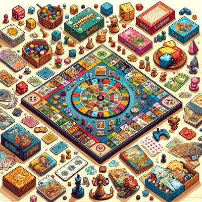 Dessin d'une table de jeu bien remplie
