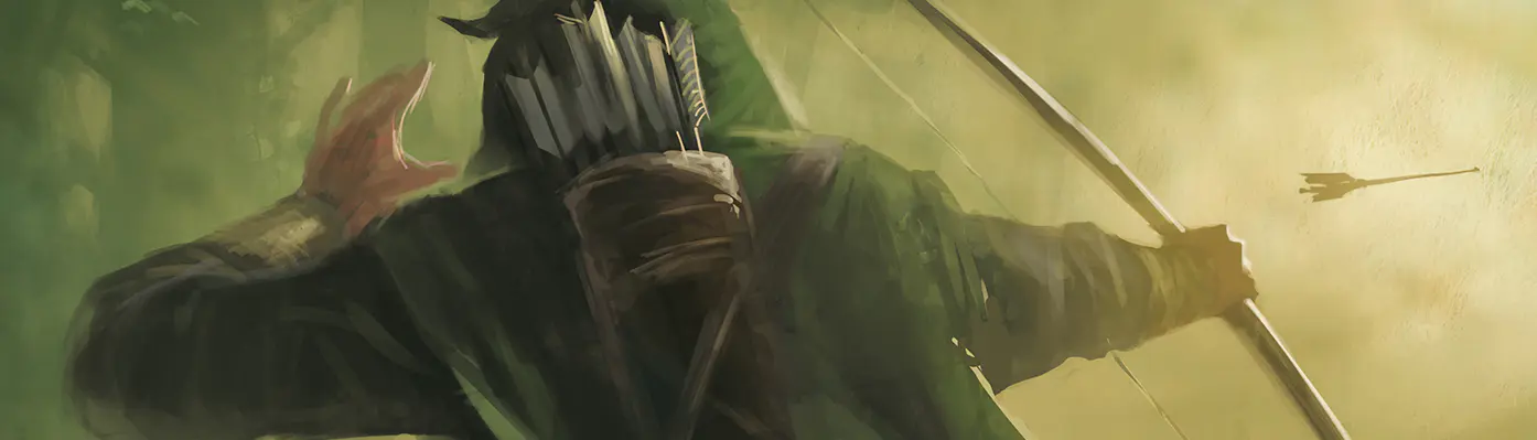 Robin des Bois tirant une flèche avec son arc