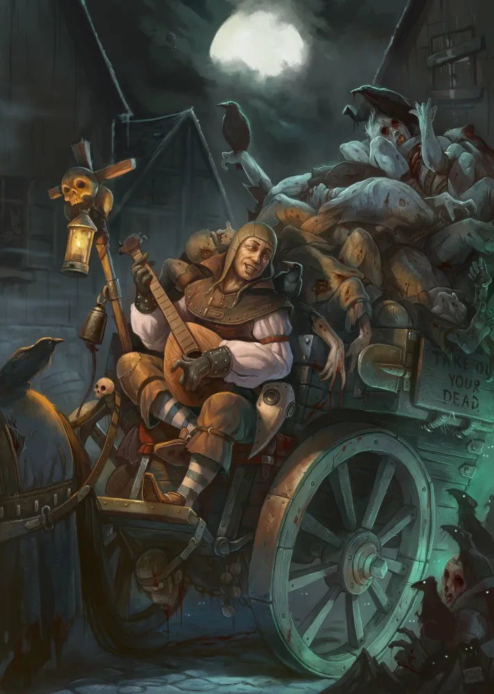 Chariot avec des cadavres